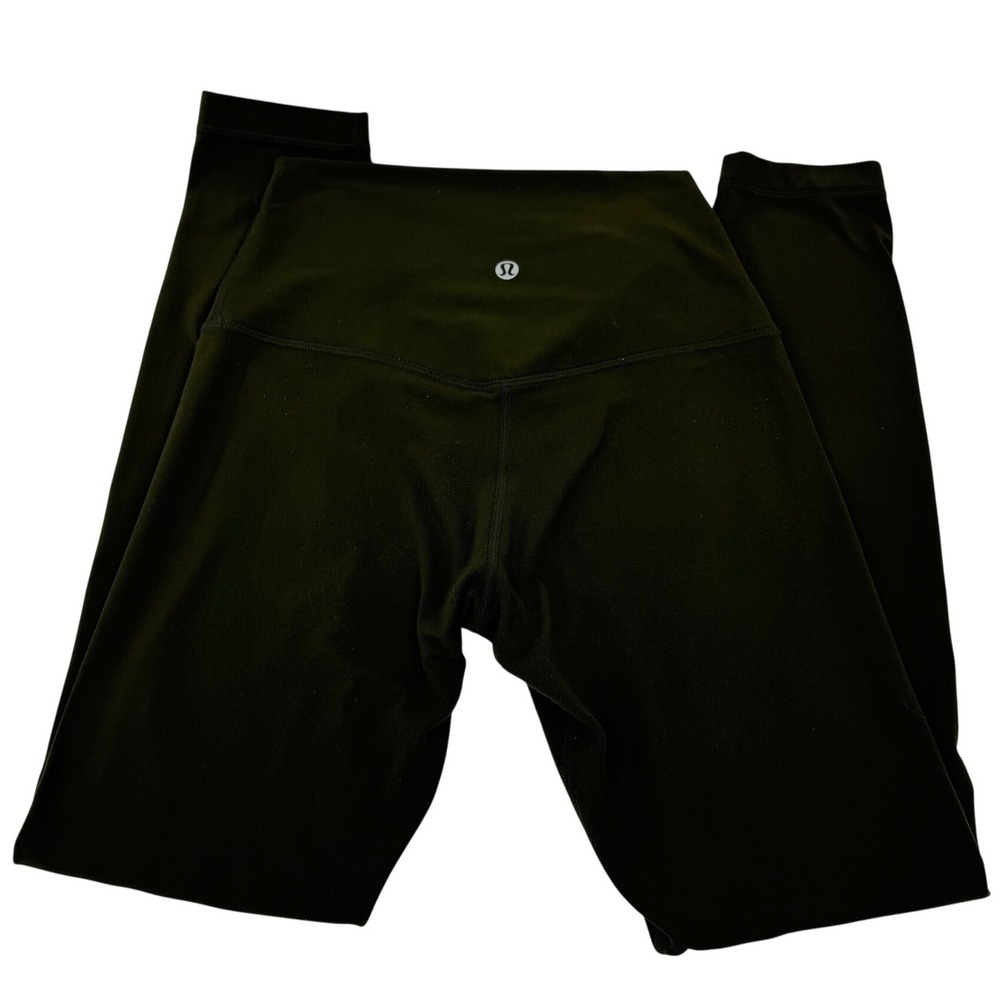 Lululemon High Rise Yoga Leggings Dark Olive Green Athletic Pants sz 8-10 (33in)